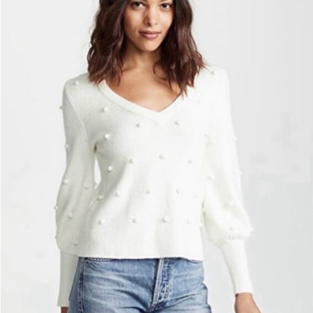 Madewell Bobble Dashwood Women’s V-Neck Ivory Sweater Style #K5432 Size Small